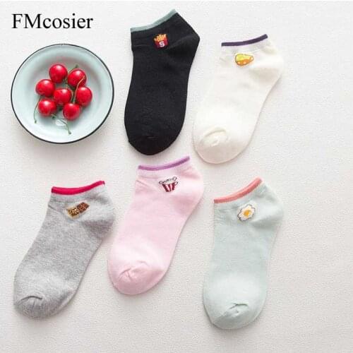 2020 Spring Summer New Fashion Women Cotton Cartoon Low Cut Socks Short Ankle Meias Invisible Casual Calcetas