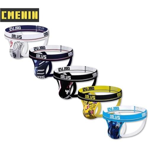 5Pcs/lot 2021 New Cotton Sexy Gay Underwear Men Thong Men Jockstrap Mens Underwear G String Men Penis Pouch Gay Underwear Top
