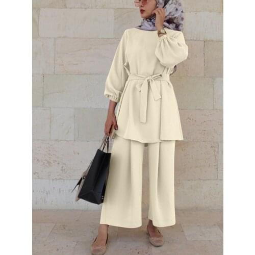 Eid Robe Arab Suit Dubai Turkish Muslim Clothing Suit Islamic Women Muslim Ensemble Robe Caftan Marocain Islam Muslim Dresses