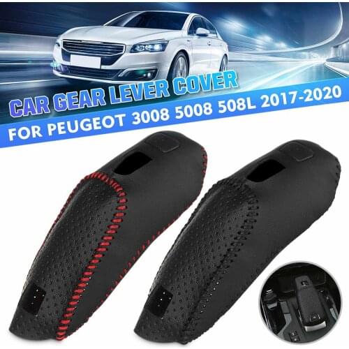Automatic Gear Shift Knob Cover Trim Shifter Lever Stick Cover Protector For Peugeot 3008 5008 508L 2017 2018 2019 2020