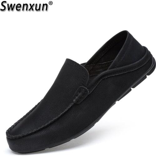 Brand Genuine Leather Mens Casual Shoes Oxford Shoes Fashion Casual Designer Male Shoes Leather Moccasins Size 36-47