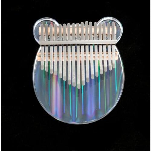 Kalimba 17 Key Acrylic Transparent Rainbow Thumb Piano Gift with Tuner Hammer Stick Finger Kalimba Case Musical Instruments