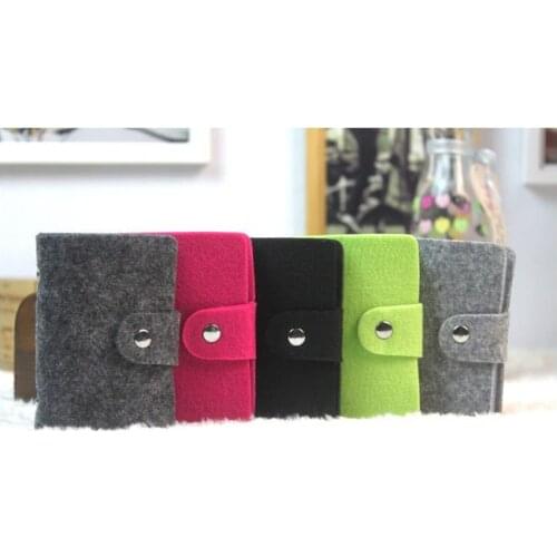 The Hot Sale 5 Colors Ladies Leather PU Card Holder Short Wallet Coin Purse Retro Soft Felt 24 Card Pocket ID Credit Wallet