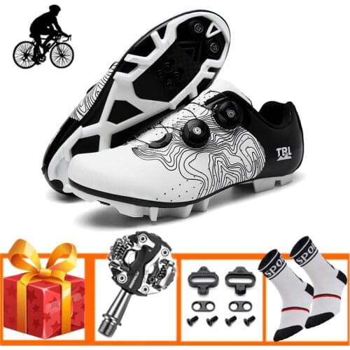 Athletic Outdoor Sports Cycling Sneakers Breathable Self-lokcing Sapatilha Ciclismo Mtb Flat Shoes Mountain Racing Bike Footwear