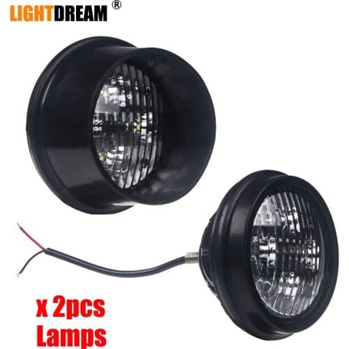 40W Round Led Driving Lights Replaces Front or Rear Upper Cab or Fender Lights 12V 24V Car Tractor Light With Bezel x2pcs