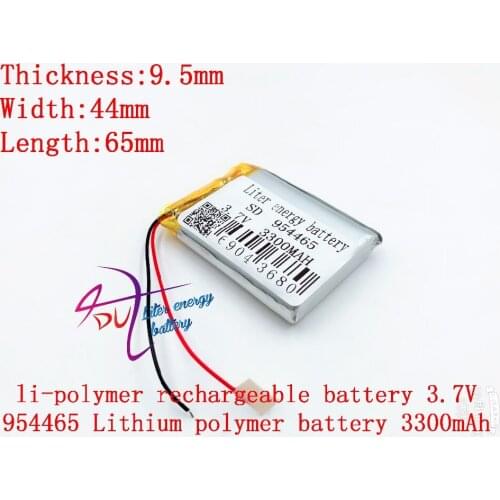 Best battery brand 3.7V,3300mAH 954465 polymer lithium ion / Li-ion battery for model aircraft,GPS,mp3,mp4,cell phone,speaker