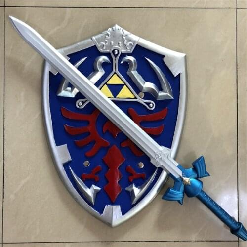 1:1 Game Anime Skyward Sword & Shield /Set Link Safety PU Material Weapon Cosplay Sword Kids Gift Role Play Gift 80cm