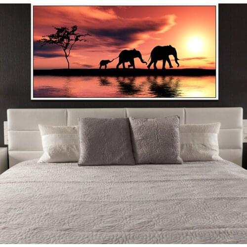 A mural art printed modern African style landscape painting on canvas for bedroom room Quadro home decor