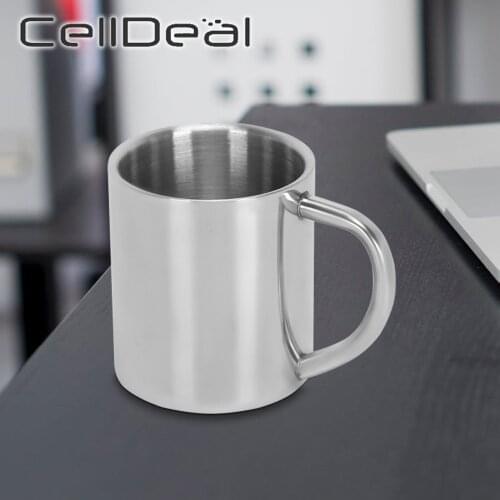 220/300/400ml Drinking Cup Double Wall Stainless Steel Portable Insulated Coffee Mug Tea Cup For Families Restaurants Cafes