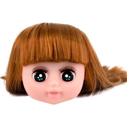 Fashion High Quality Doll Head Accssories For Girls 1/12 Dolls Ball Joint Doll Head With Green Eyes Gold/Gray Hair Toy for Girls