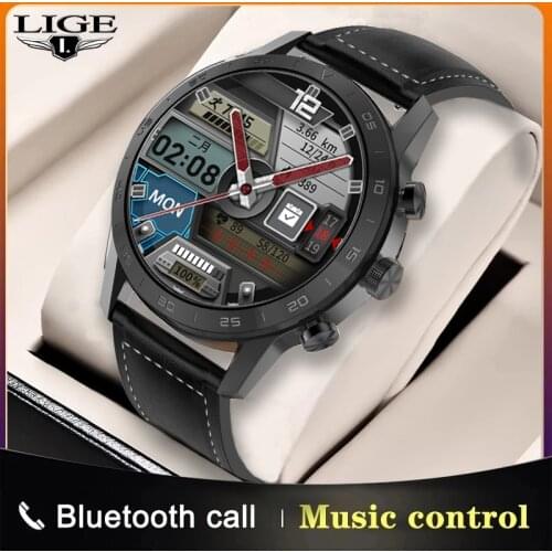 LIGE New Smart Watch Heart Rate Blood Pressure Smart Clocks Health Sport Fitness Tracker Dial Call Smartwatch For Andriod IOS