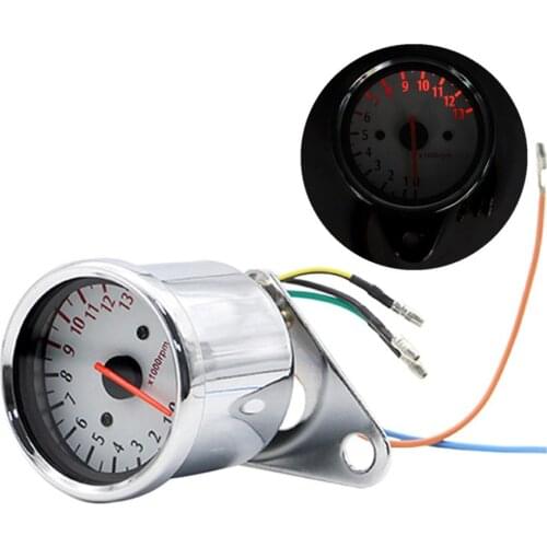 Hot Sale Motorcycle Tachometer Skillful Manufacture Retro Motorcycle Tachometer 0-13000 Tach RPM Gauge Rev Counter Universal DC