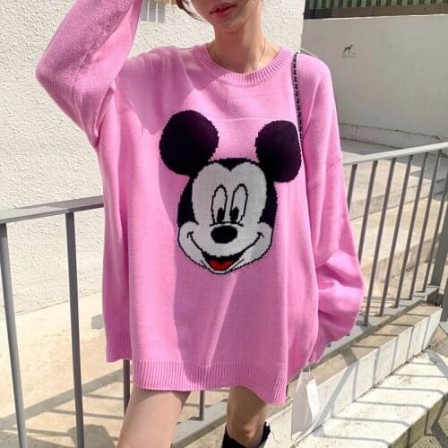 Disney Winter mickey mouse cartoon warm sweater jacket cartoon Long sleeve soft Sweater coat