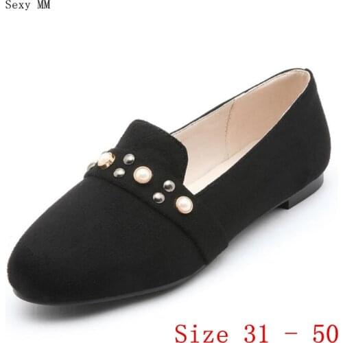 Slip On Shoes Loafers Girl Ballet Flats Women Flat Shoes Soft Comfortable Shoes Woman Small Plus Size 31 - 50