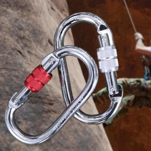 Outdoor O-Shaped Alloy Steel Main Lock Mountaineering Hook Climbing Carabiner Climbing Tools