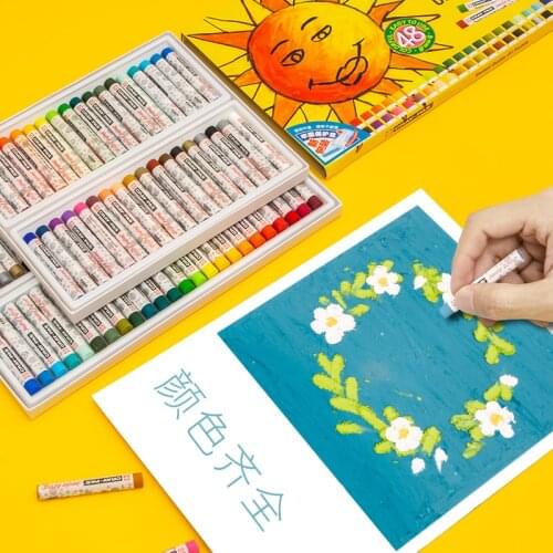 Japan Sakura oil pastel professional grade 12/24/36/48 color washable art supplies 50 color painting brush set childrens crayon