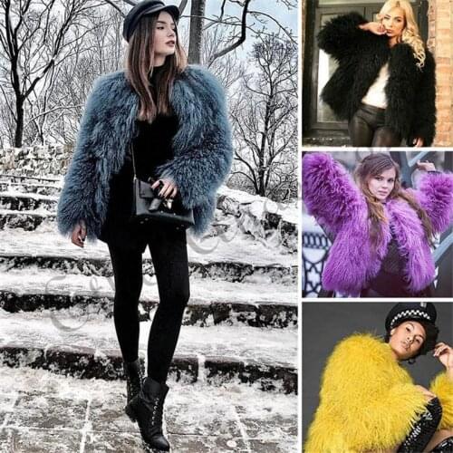 ETHEL ANDERSON Women Lamb Fur Coat Tan Sheep Fur Coats Short Whole Skin Jacket 50cm Mongolia Sheep Fur Midwaist Length