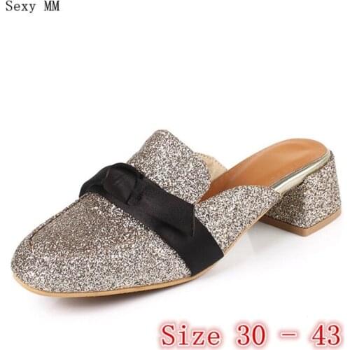 Women Low High Heel Sandals Square heel Shoes Woman Low High Heels Slingbacks Pumps Small Plus Size 30 31 32 33 34 - 40 41 42 43