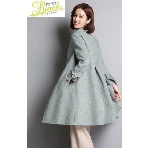 Women Wool 2021 Coat Long Woolen Jacket Spring Autumn Korean Ladies Coats and Jackets Abrigos Mujer Elegante Qbl-18007 KJ5160