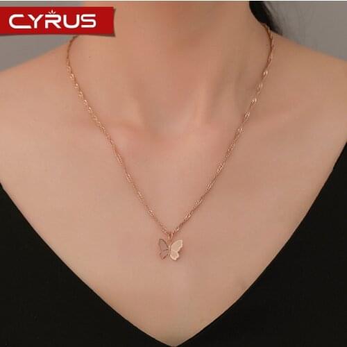 Vintage Tiny Butterfly Pendant Necklace for Women Charm Sweater Chain Silver Color Copper Metal Long Choker Simple Femme Gift