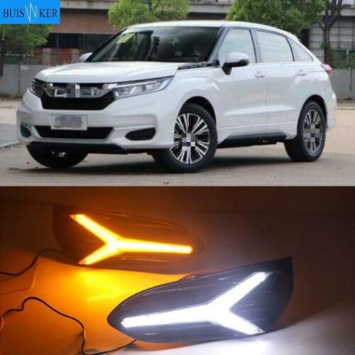 1 Set For Honda AVANCIER 2020 DRL Daytime Running Lights Daylight 12V ABS Fog Lamp Cover With Turn Yellow Signal Light