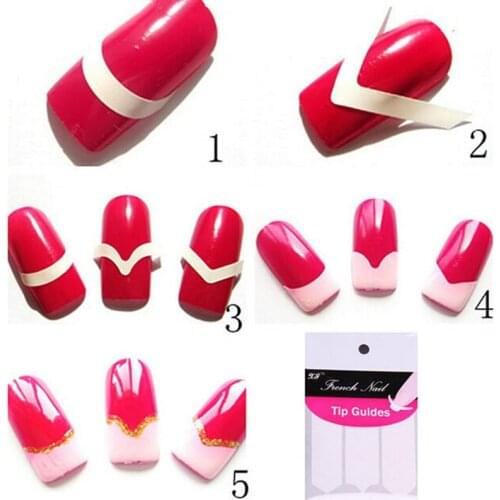 10 Sheets Nail Decoration Nail Art Tips Nail Sticker Nail Art Form Fringe Guides Sticker DIY French Manicure