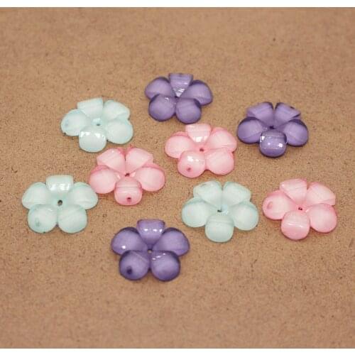 10pcs/pack Mixed Acrylic Flowers Earring Charms 3D Clear Five Petal Flower Necklace Bracelet Pendant Accessory Diy Jewelry Make