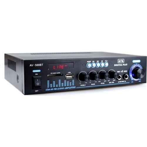 2*120W FM Mp3 Player Audio Power AMP Bluetooth-Compatible Equalizer HiFi Class D Digital Mp3 Decoder Home Car Amplifier AC220V