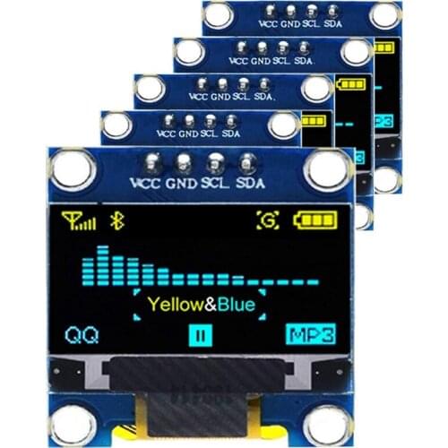 5PCS 0.96 OLED Display Module IIC 128 x 64 Pixel 12864 OLED Yellow Blue I2C 0.96Inch OLED Display IIC Serial
