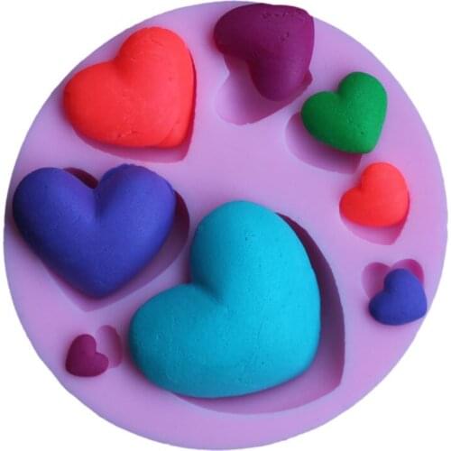 8 Grids Heart Mold Fondant Cake Silicone Mould DIY Baking Tools AT62