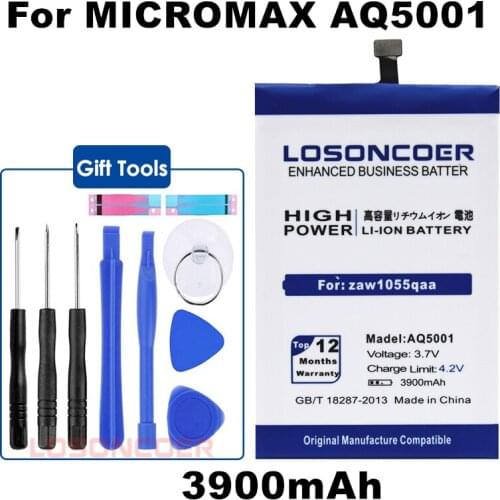 LOSONCOER AQ5001 Battery 3900mAh for Micromax Aq5001 Zaw1055qaa Battery