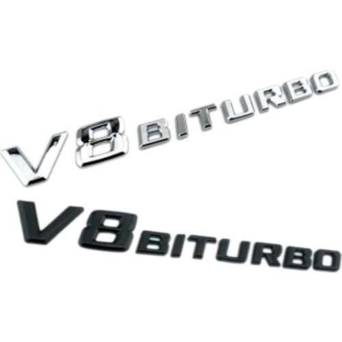 Car Auto Emblem Vehicle Logo V8 BITURBO Elblem Badge Fit for Mercedes Benz Car Body Sticker