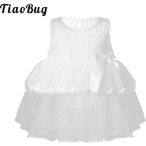 White Infant Flower Girls Princess Dresses For Wedding Round Neck Sleeveless Keyhole Back Sheer Lace Baby Girl Romper Dress