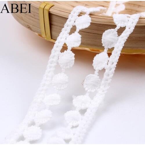 5Yards 14mm White Cotton Lace Trims Diy Clothes Sofa Curtain Edge Wrapping Decoration Pompom cotton Ribbon Handmae Wedding Craft