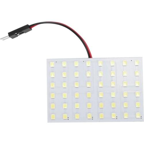 White 1210 SMD 48 LED Car Interior Dome Light Panel w T10 BA9S Festoon