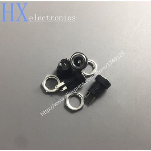Free shipping 10PCS Quality Copper DC-022B DC Power Socket DC Block 2-Pin Wire With Nut 5.5X2.1
