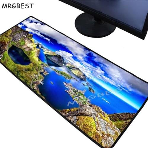 MRGBEST Large Lockedge MousePad Anime Otaku XL Keyboard Game Mouse Pad Player Stylish Durable Computer Desk Mat Blue Sky Sea Xxl