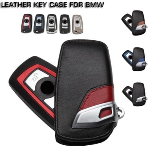 Genuine Leather Car Key Fob Case Cover Holder Shell For BMW X3 X4 1 3 4 5 6 7 Series E90 F10 F20 F30 M2 M3 M5 M6 GT Accessories