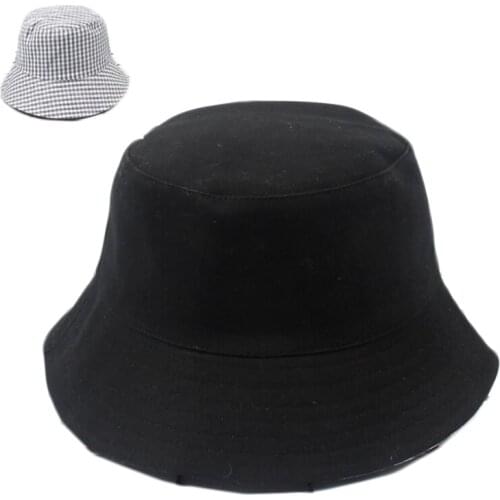 2019 Reversible 6 colors plaid Bucket Hat unisex chapeau fashion fishing hat Bob Caps women men panama hat summer sun cap