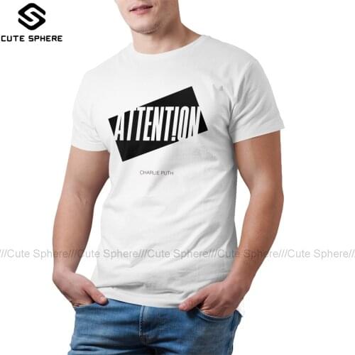 Charlie Puth T Shirt Attention Charlie Puth T-Shirt Funny Graphic Tee Shirt Big Male Short Sleeves Tshirt
