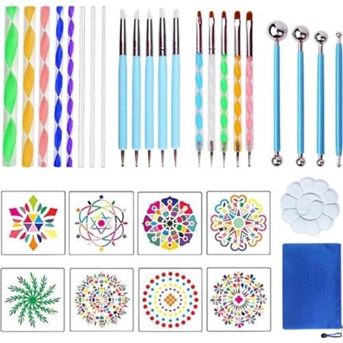 Best 32-Piece Mandala Stippling Tool Stone Clay Clay Pottery Painting Pill Stick Color Combination Set