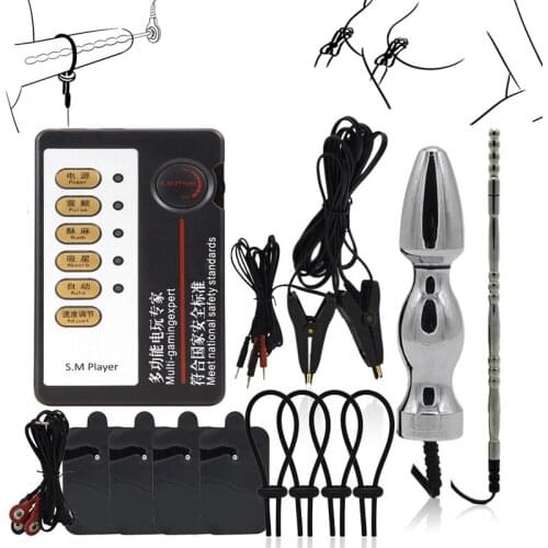 Electric Shock Kit,Anal Vibrator Urethral Catheter Stimulate Body Massage Nipple Clip Adult Sex Toys For Couples