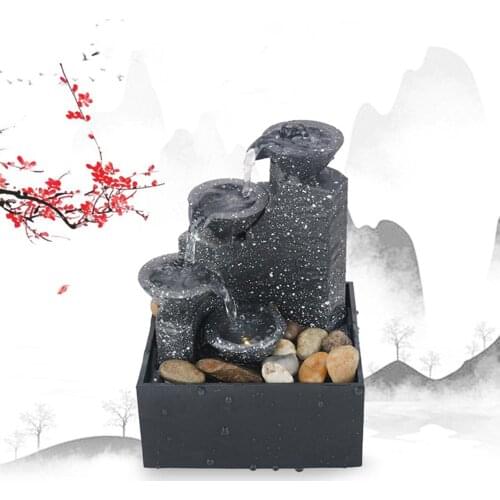 Tabletop Running Water Fountain Feng Shui Model Small Fountain Ornaments Landscape Living Room Home Office Desktop Decorations
