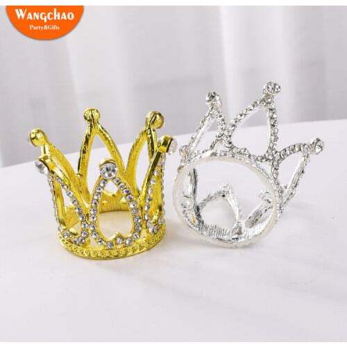 New 1pcs Happy Birthday Cake Topper Diamond Crown Cake Toppers Wedding Heart Shaped Cake Toppers Bride and Groom Party Supplies