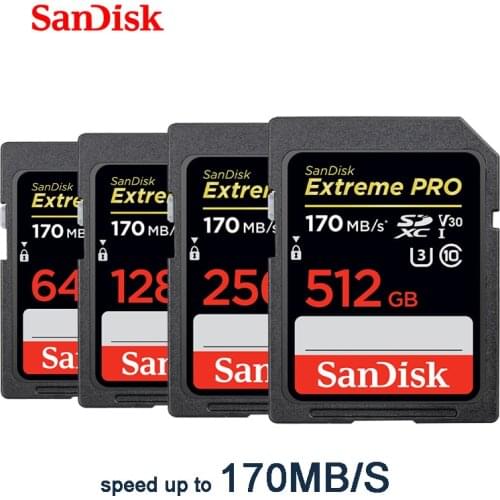 NEW SanDisk SD Card Extreme Pro 170MB/S SDHC/SDXC Memory Card 32GB 64GB 128GB 256GB C10 U3 V30 UHS-I 4K UHD Camera Card