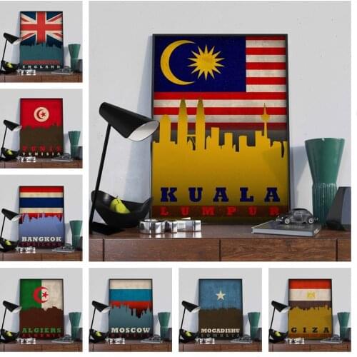 National Flag Canvas Painting Wall Art Nordic Posters And Prints Wall Pictures For Living Kids Room Decor Home Decoration