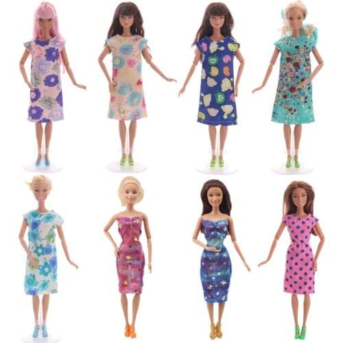 Doll Printed Pattern Dress For 1/6 Barbies(11.8inch) , DIY Toys Baby Doll,For Our Generation Present