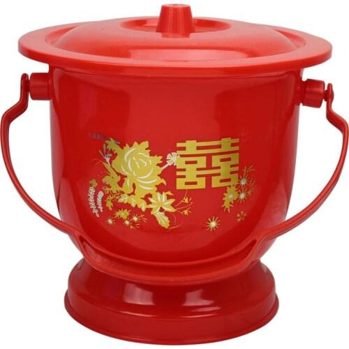 Spittoon Can Wedding Bedpan Adult Chamber Pot Thickened with Lid Urine Bucket Home Night up Female Pregnant Woman Bedroom