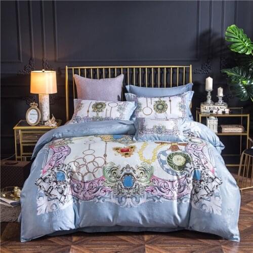 4Pcs 2018New Technology Digital Printing luxury bedding sets queen king size duvet Sheet pillowcase bedclothes