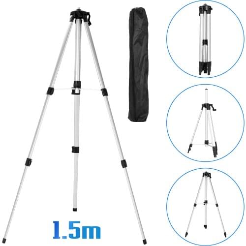 1.5M 3 Heights Adjustable Alloy Extension Bar Tripod Stand For Laser Level with Carrying Bag
